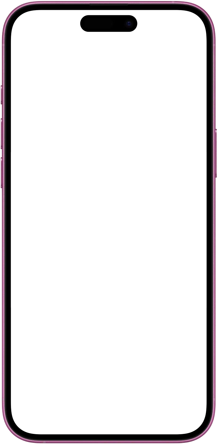 Front view of a purple smartphone with a black screen and rounded edges.