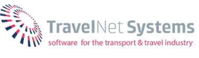 Travel Net System logo with tagline software for the transport & travel industry.