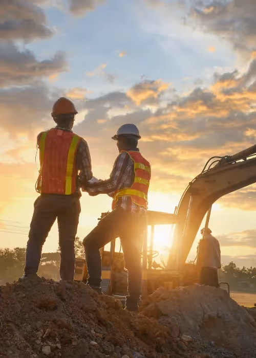Construction workers on a worksite