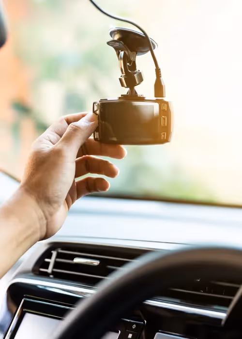 dash cam on sunny day