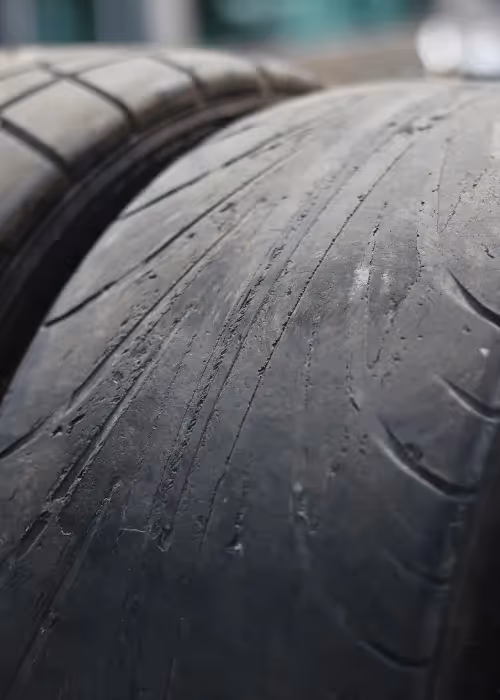 worn tyres