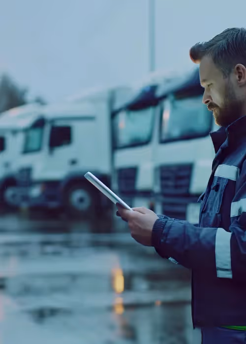 Image of van fleet being managed by fleet management