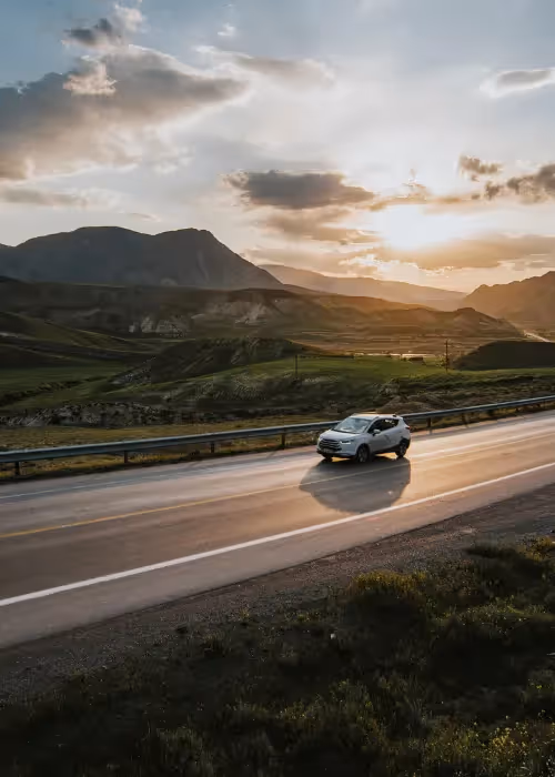 car driving in countryside