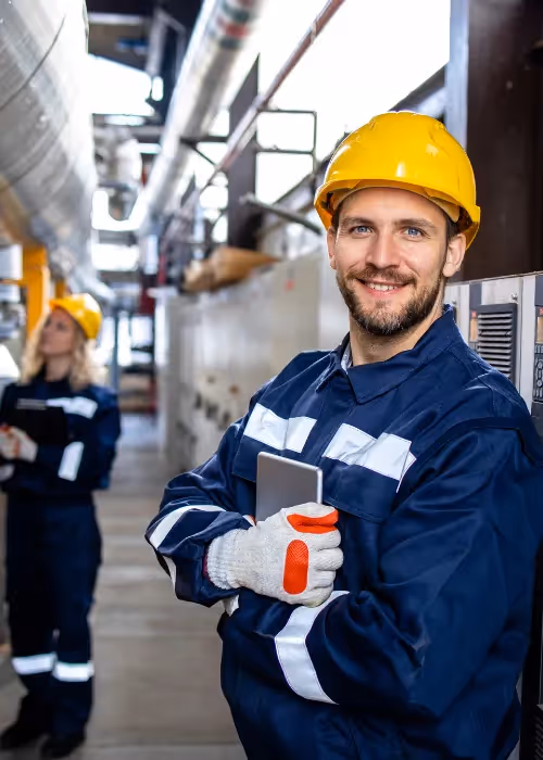 engineer looking happy
