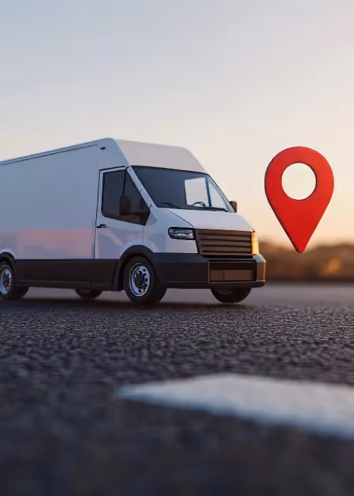 van with location tag