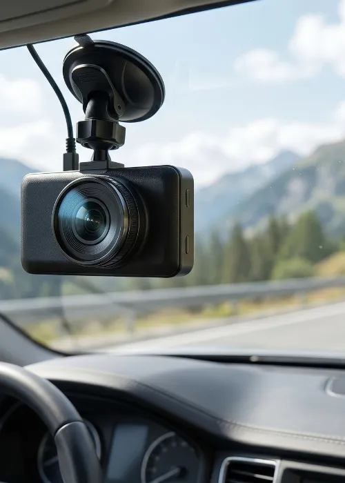 Dash cam monitoring vehicles on the road