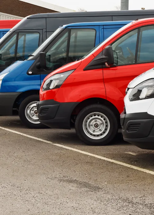 vans in row