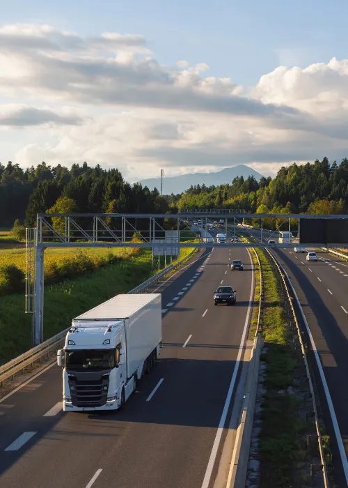 haulage truck on motorway