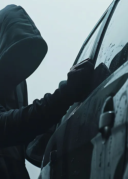 Person trying to steal a car