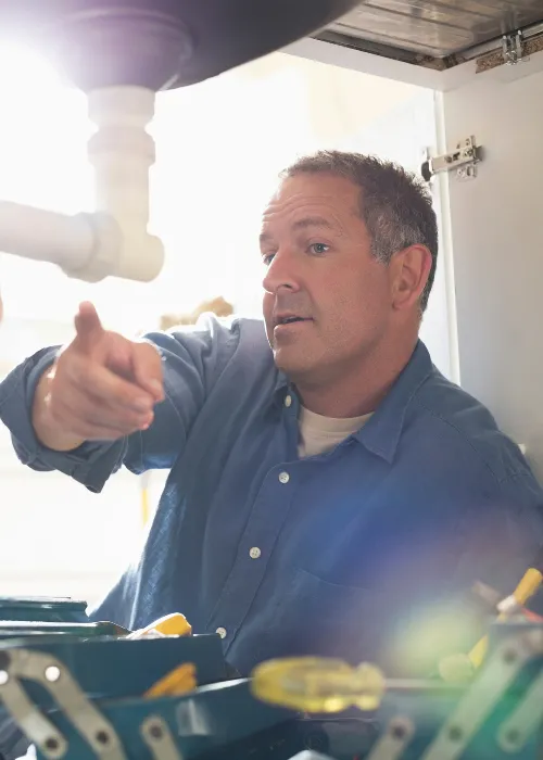 plumber under sink