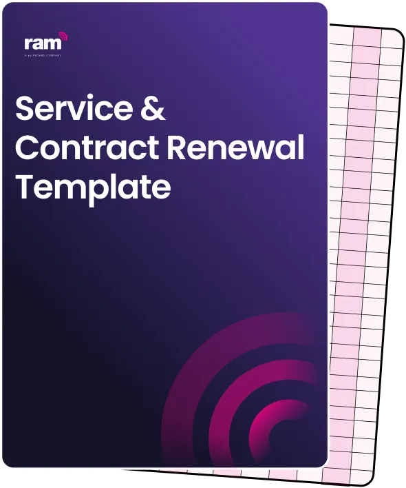 Front cover of a service & contract renewal template