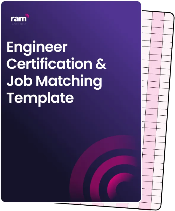 Front cover of an engineer certification and job matching template