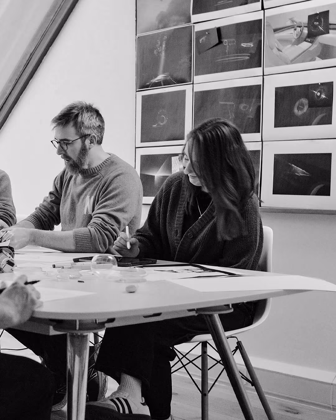 Team brainstorming and sharing ideas