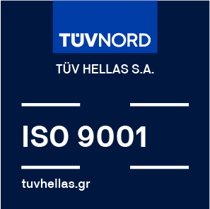 TΓV NORD logo with TΓV HELLAS S.A. text and ISO 9001 certification mention.