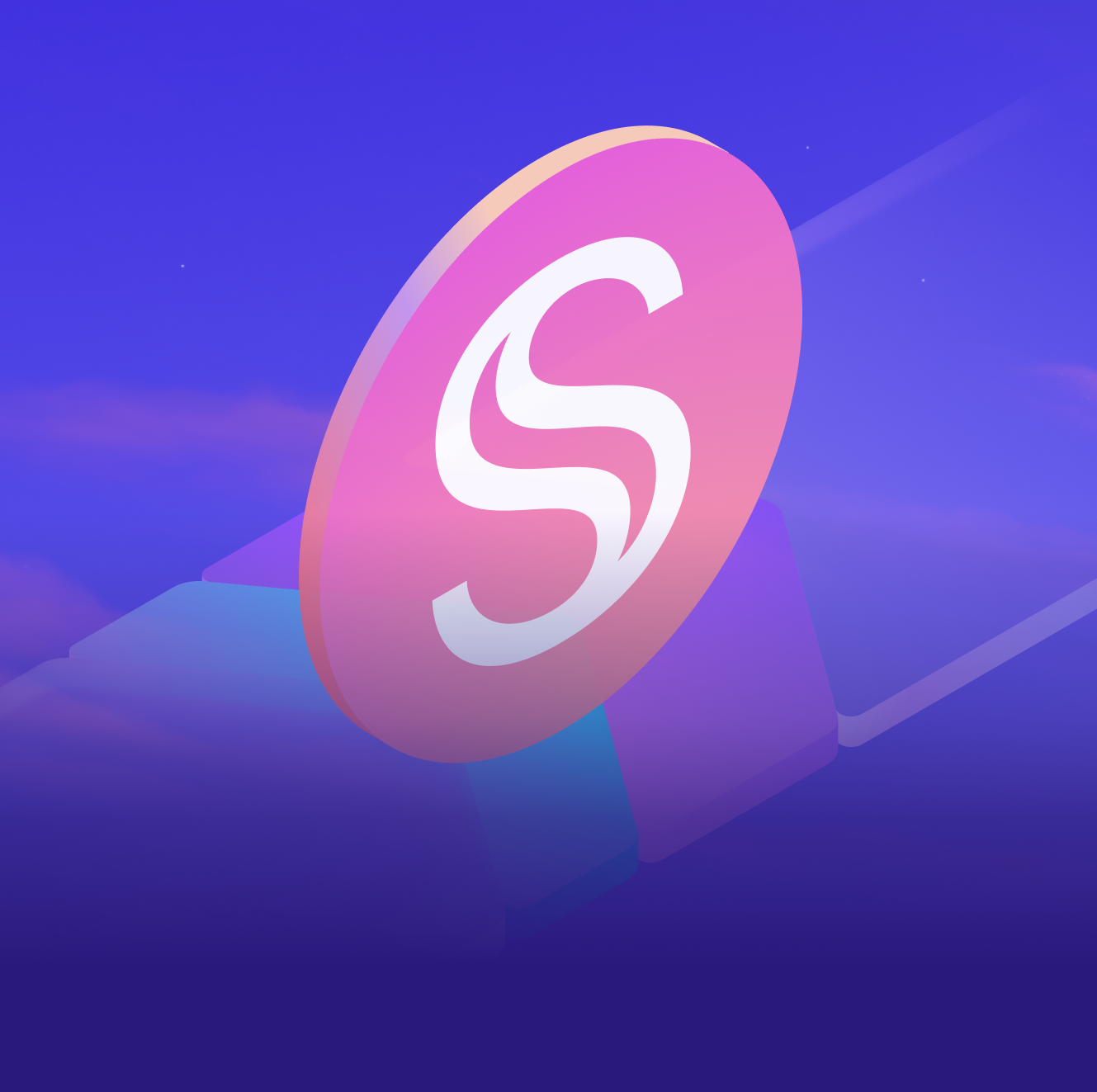 Thumbnail for the Sky.money guide to stUSDS, showing a pink stUSDS coin on ascending blocks.