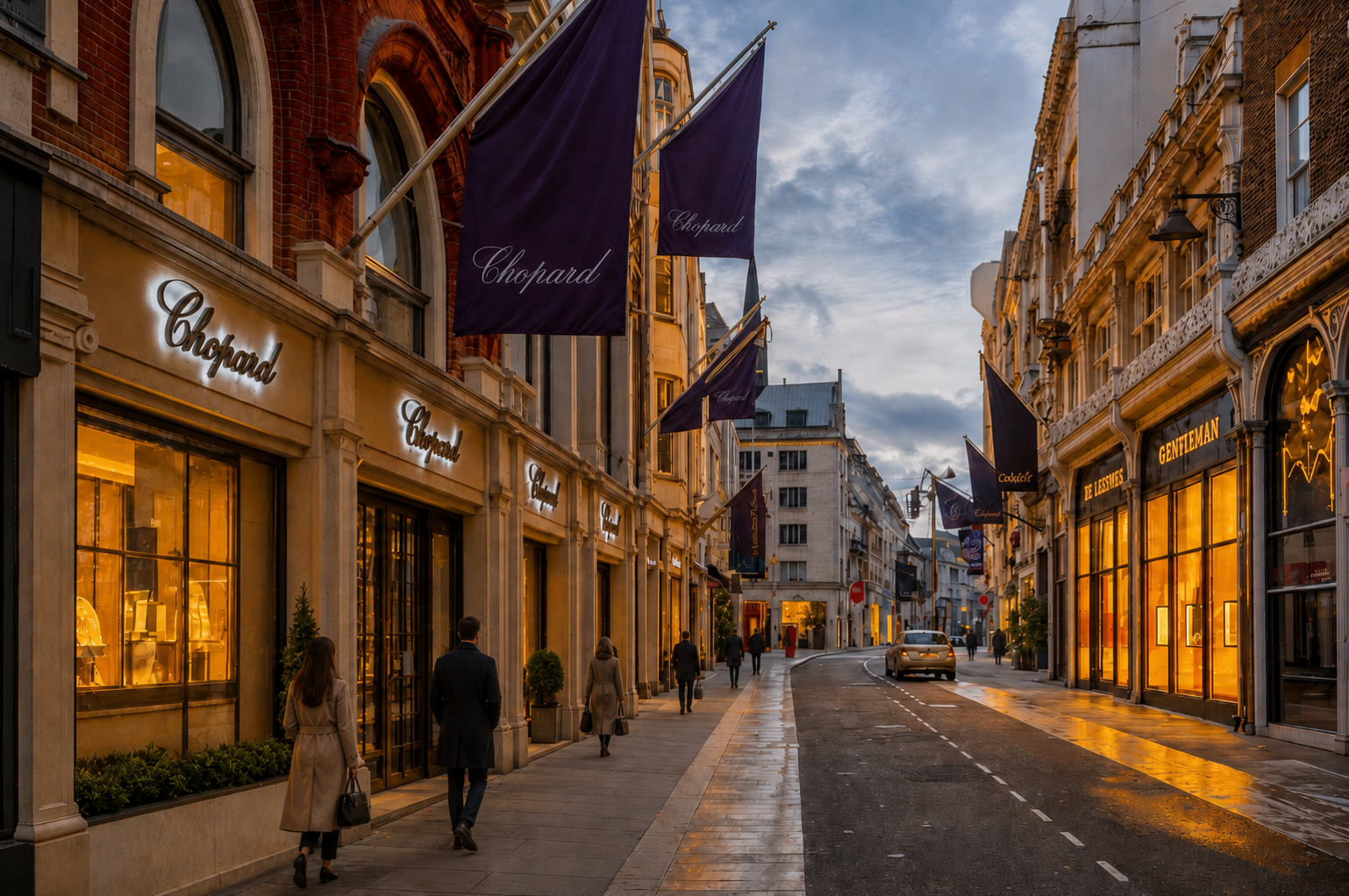  Bond Street et vitrines élégantes à Mayfair