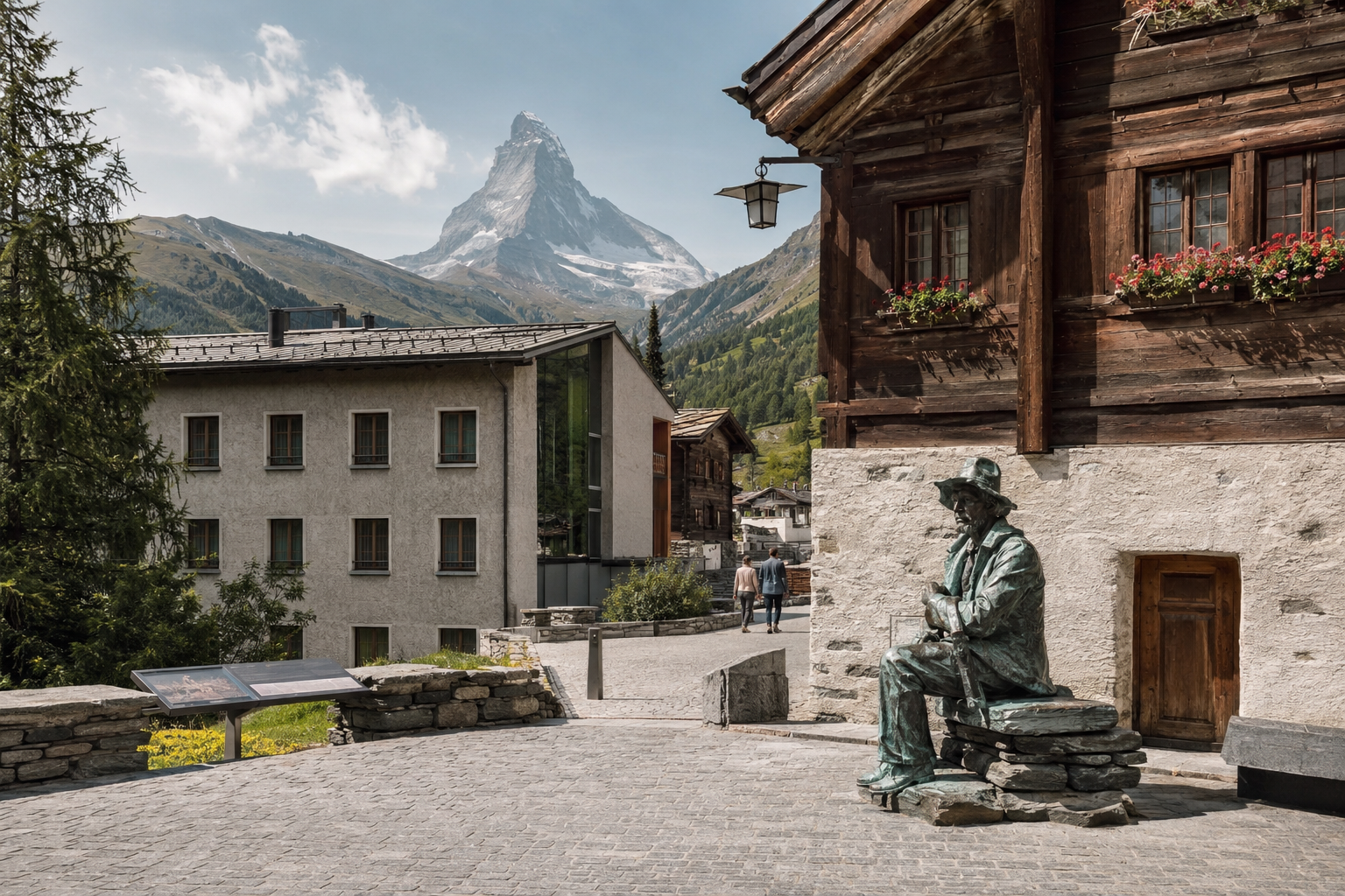 Reconstitution historique à l'intérieur du musée souterrain Matterhorn Zermatlantis.