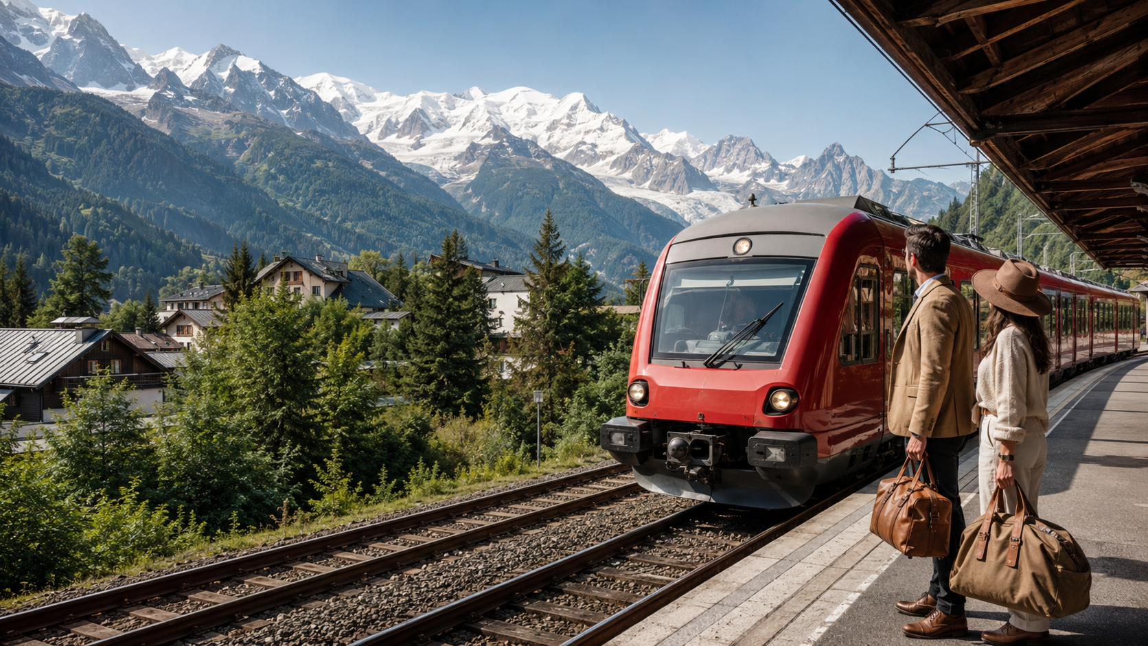 Mont-Blanc Express traversant la vallée de Chamonix