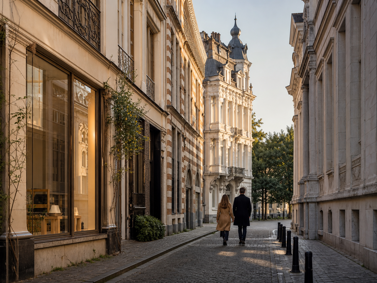 Rue élégante du quartier mode et design d'Anvers
