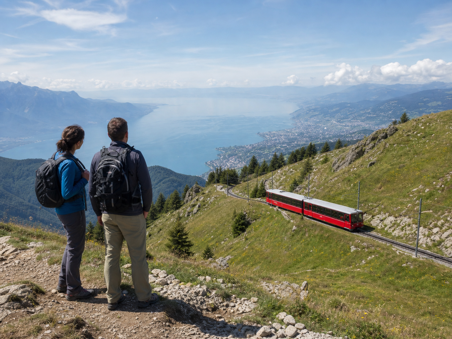Panorama du lac Léman depuis les Rochers-de-Naye