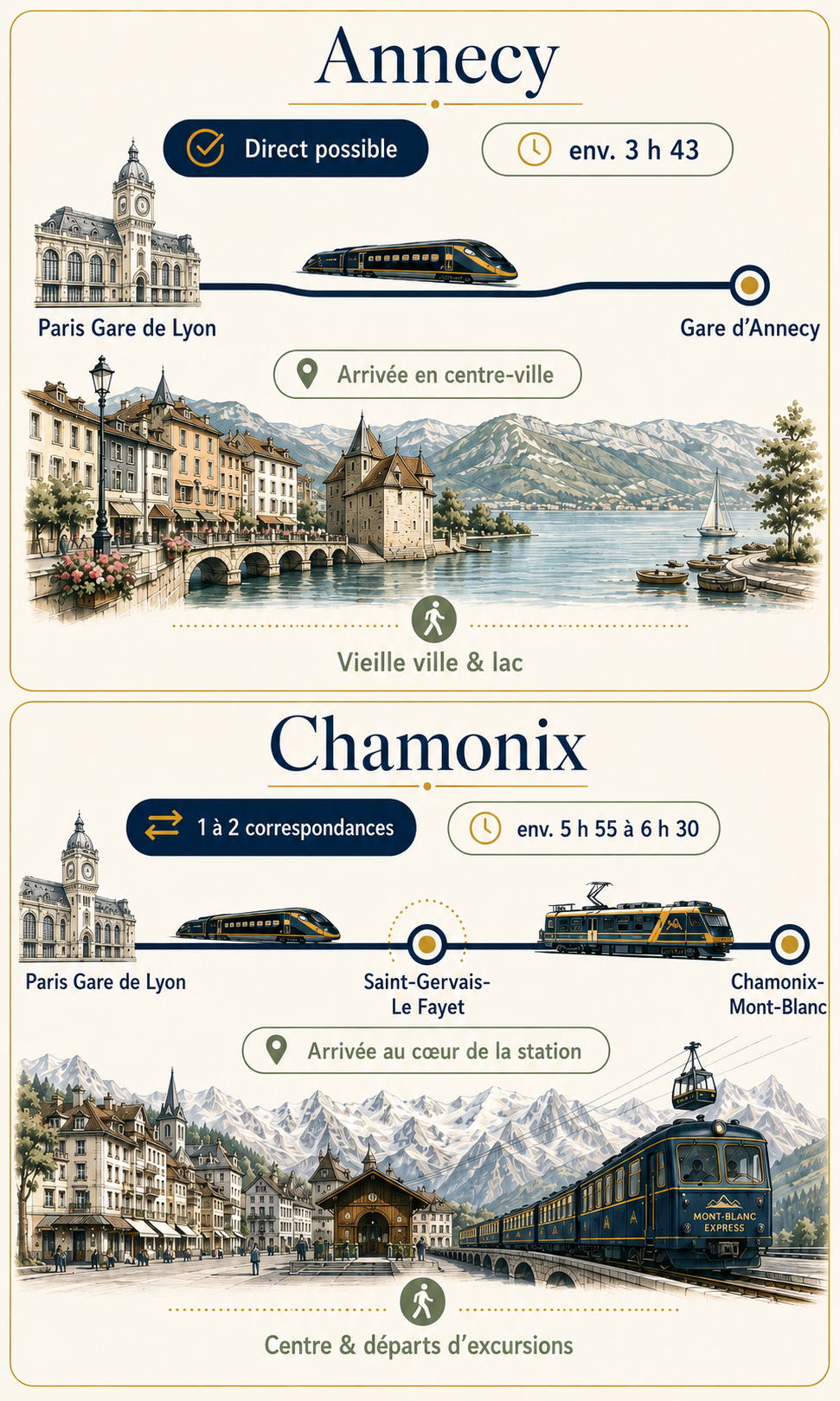 Carte mobile des trajets en train depuis Paris