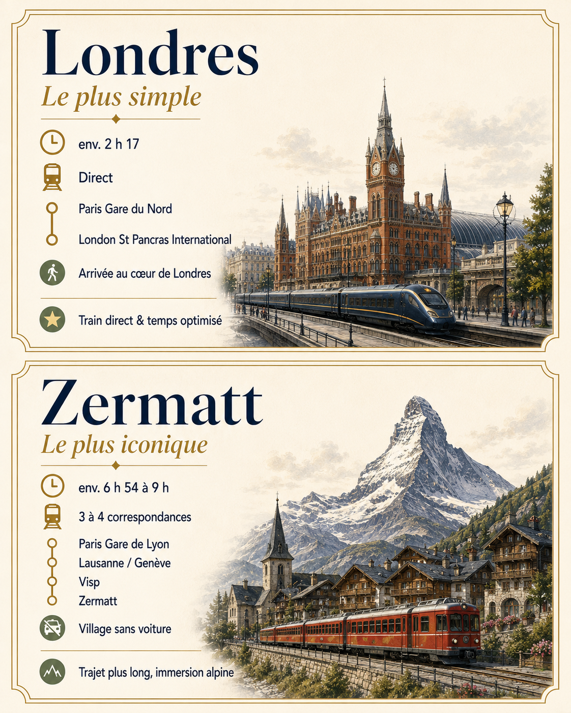 Carte mobile des trajets en train depuis Paris