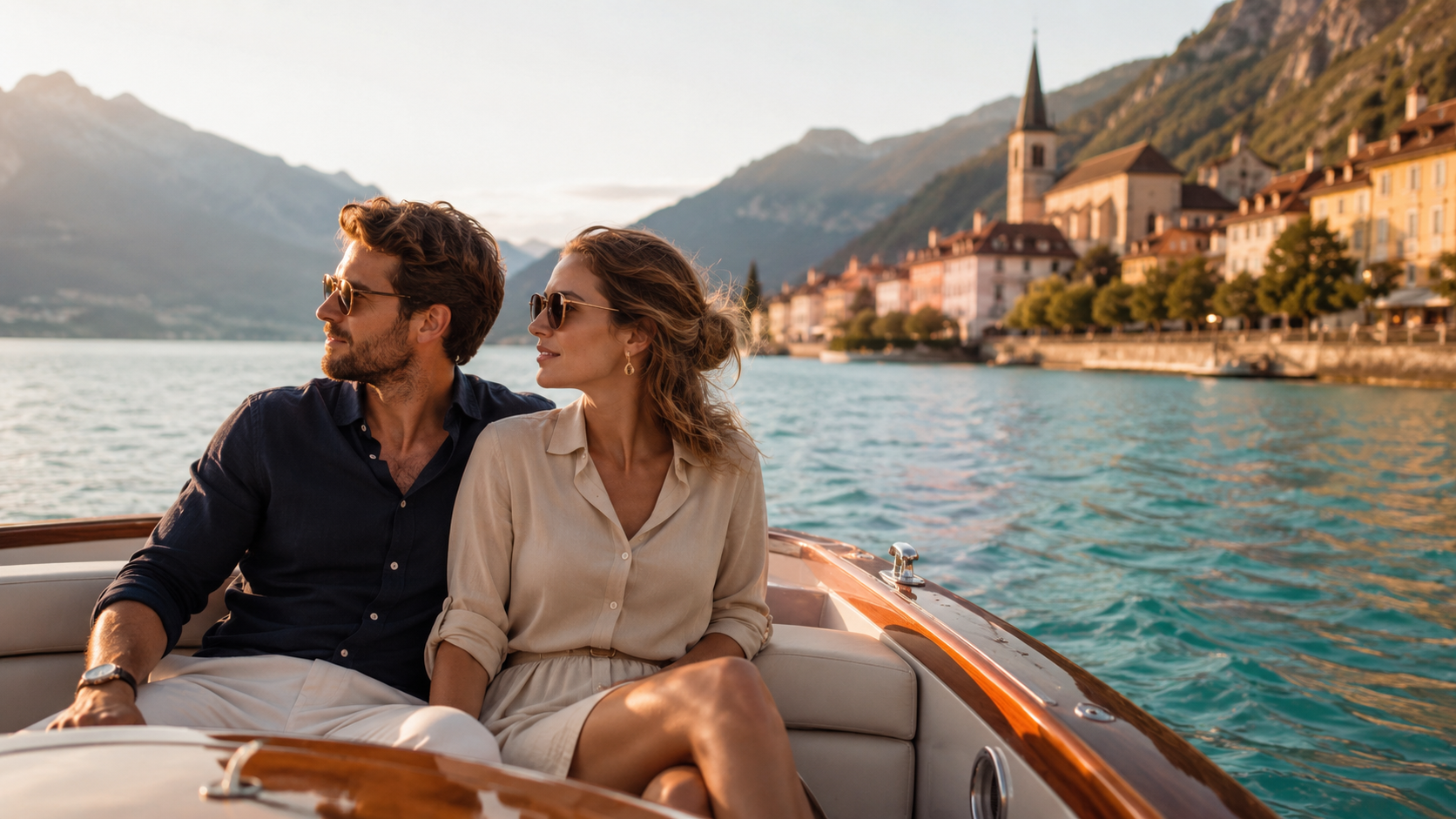 Croisière sur le lac d’Annecy avec vue sur l’eau et les montagnes.