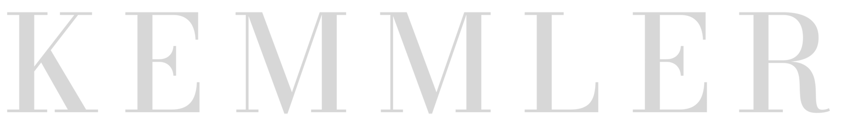 The word KEMMLER displayed in large, light gray serif capital letters on a white background.