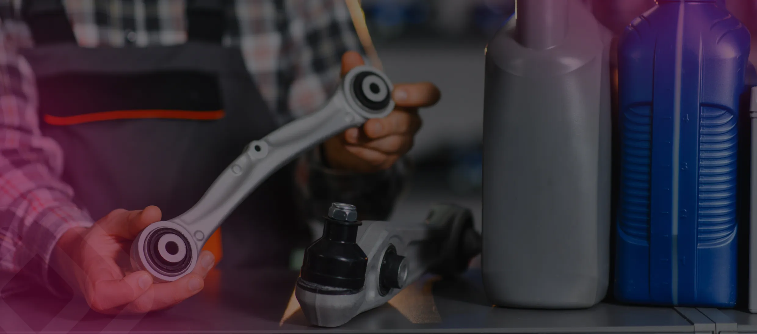 Robotic arm working beside containers