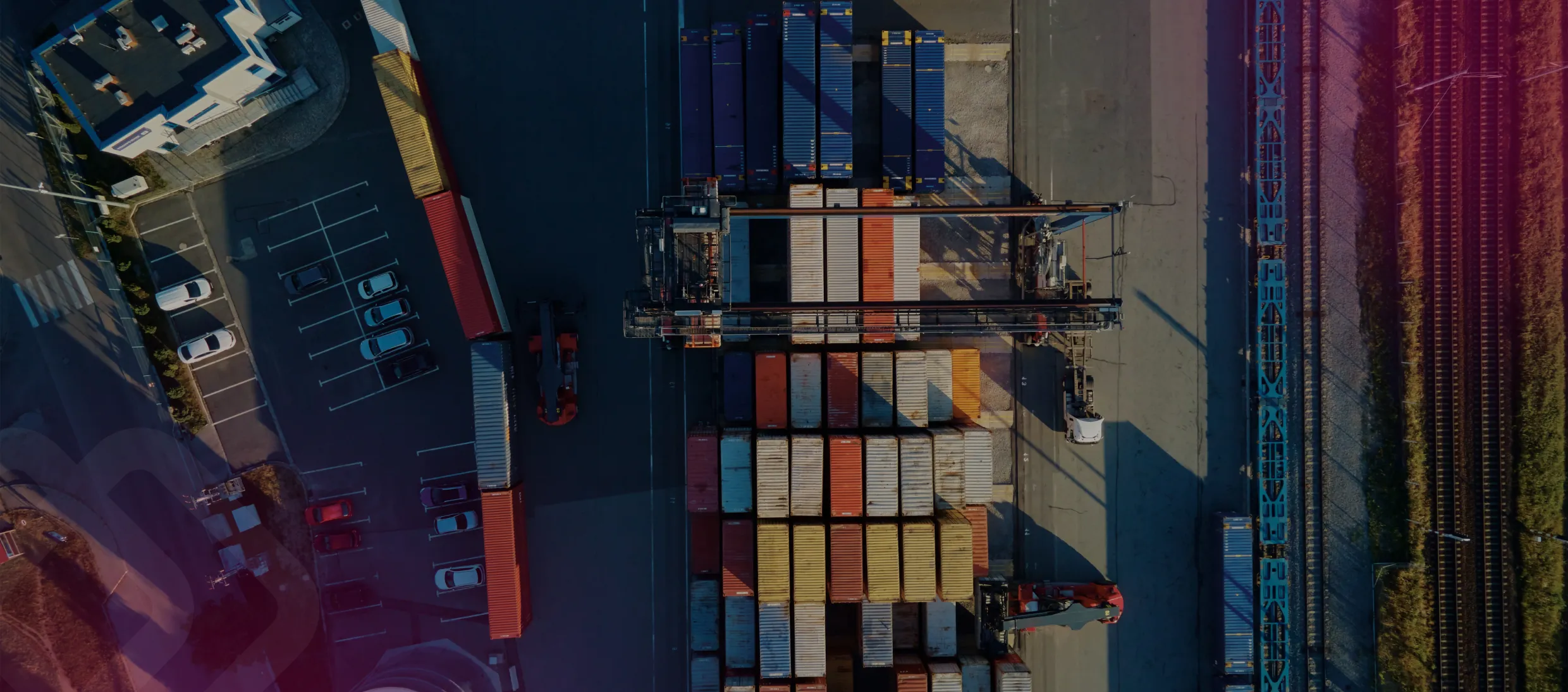 Shipping containers at a port