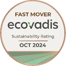 EcoVadis Fast Mover sustainability rating badge, October 2024