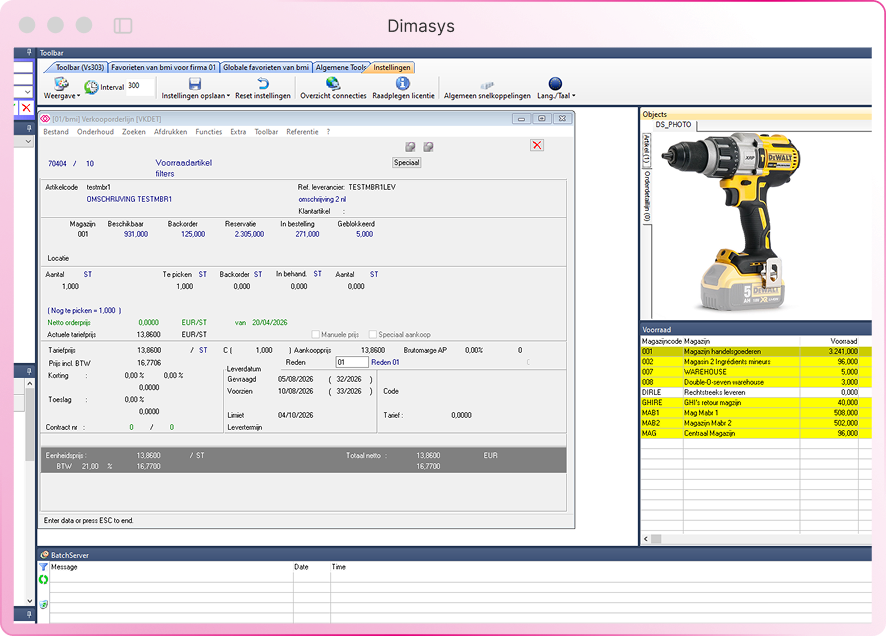 Screenshot of the ERP One finance dashboard
