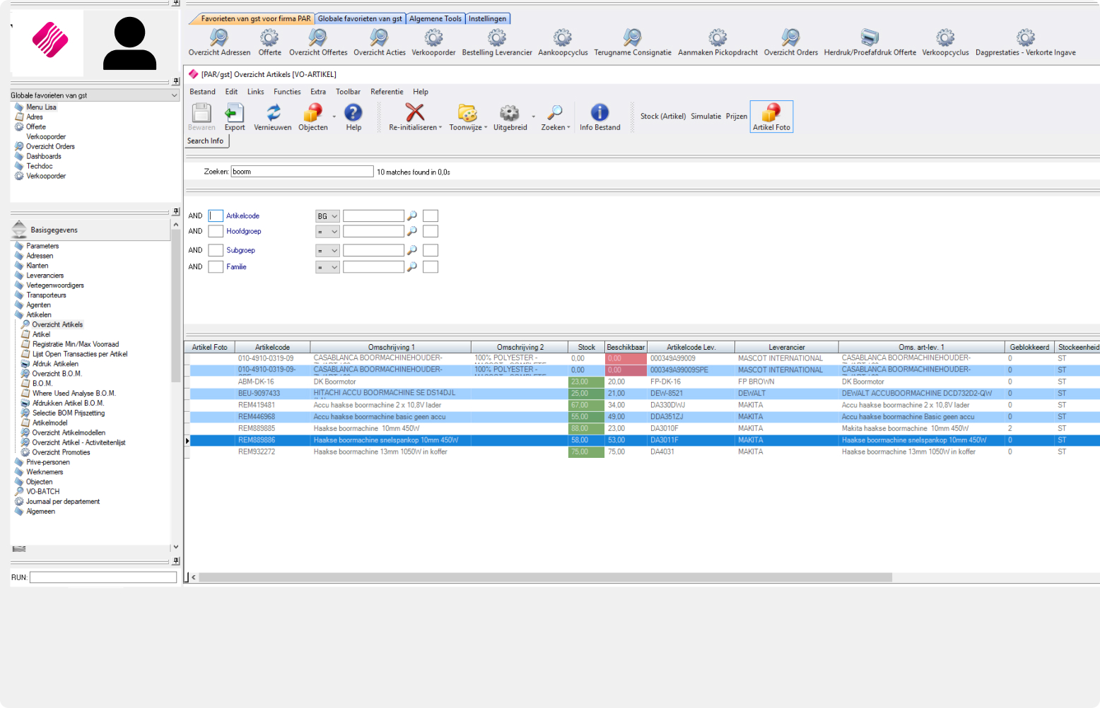 Screenshot of the ERP One finance dashboard