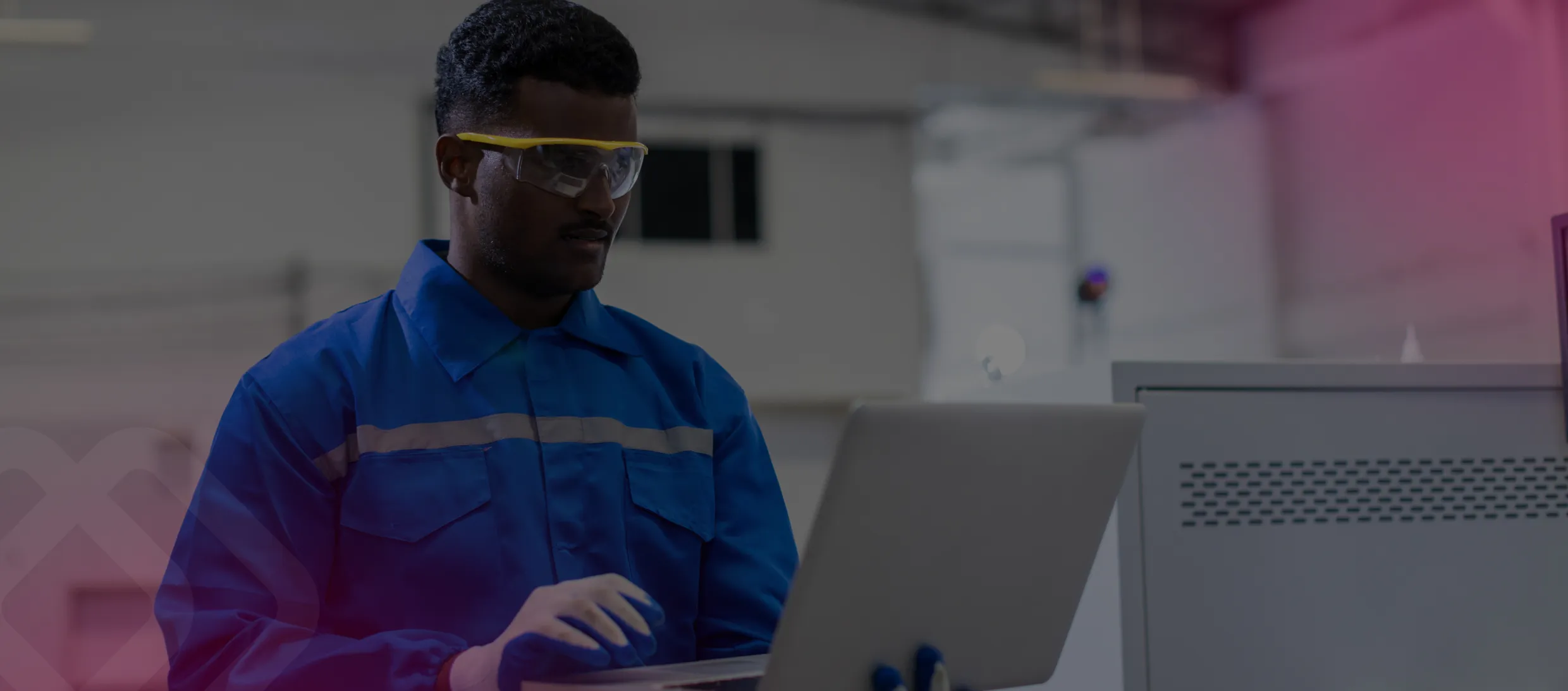 Worker using a laptop