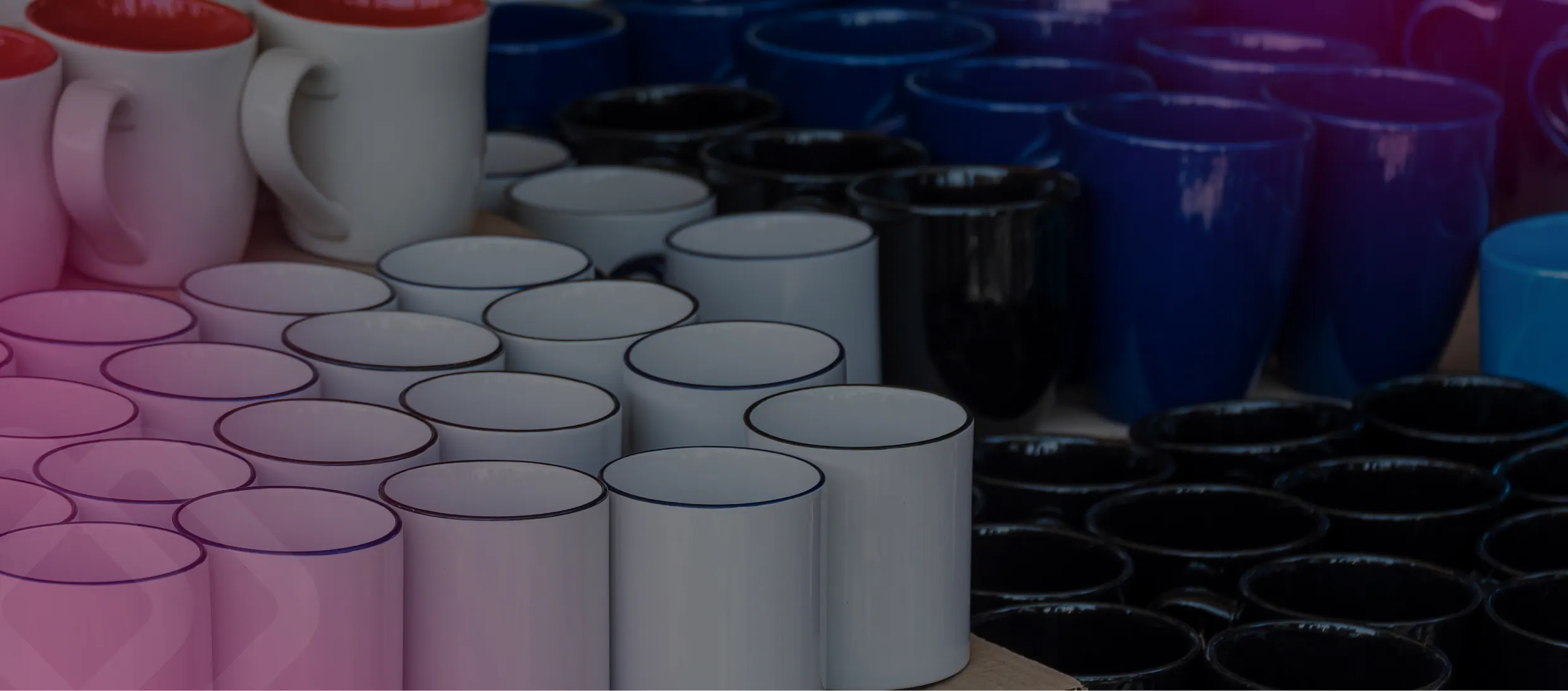Ceramic pots stacked in a factory