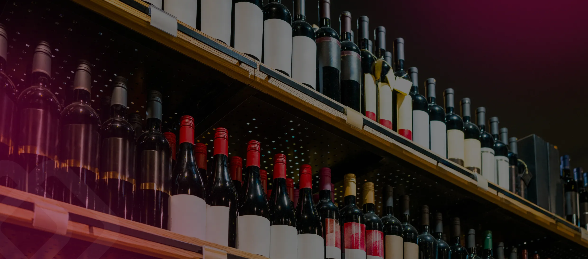 Wine bottles on a shop shelf