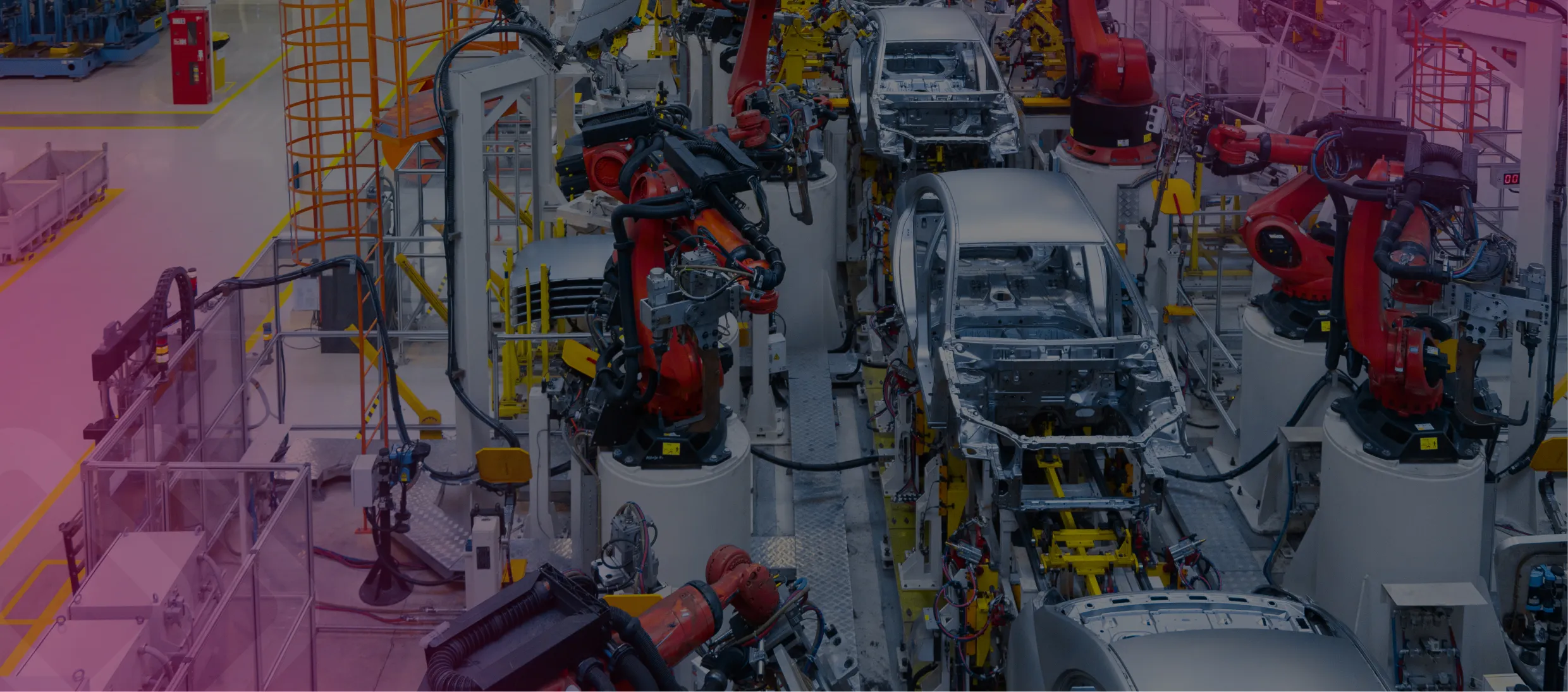 Automotive assembly line with robots