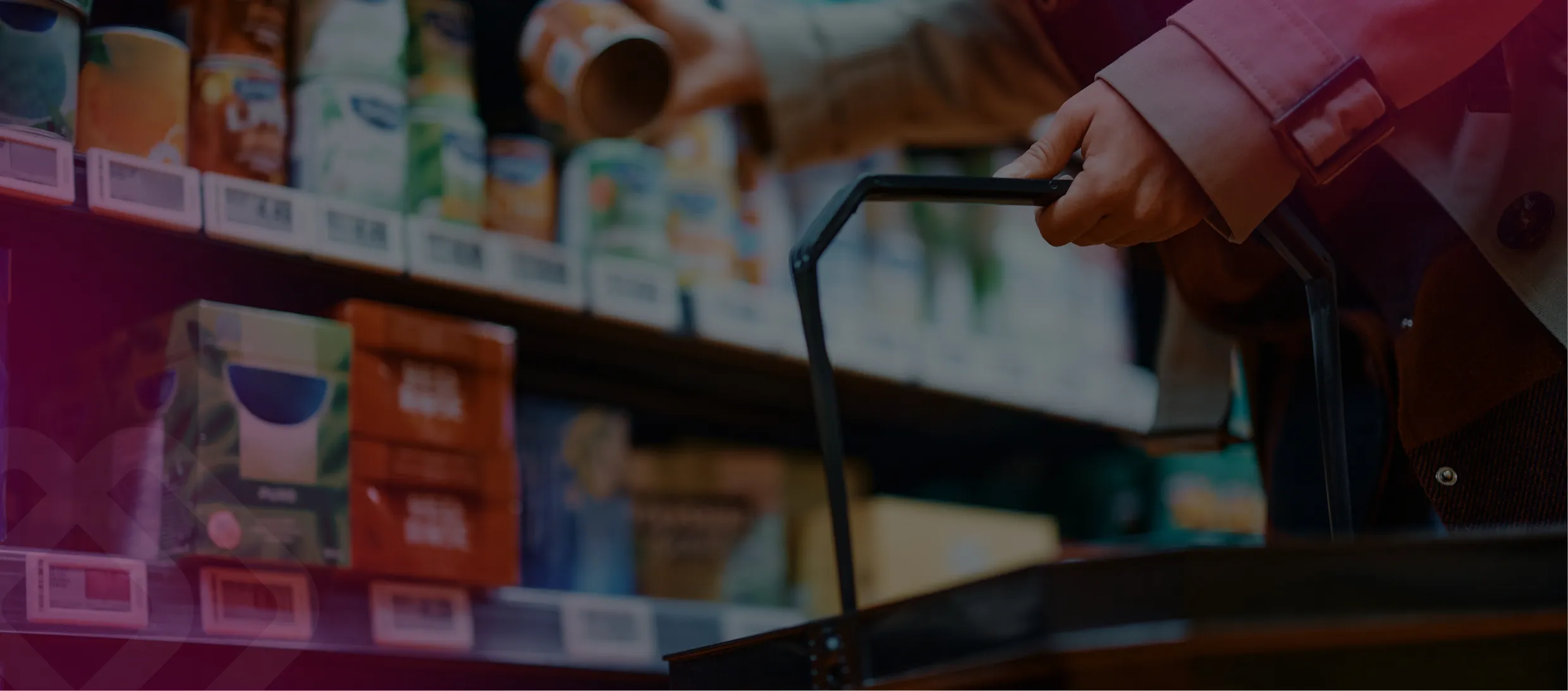 Hand taking a product from a retail shelf