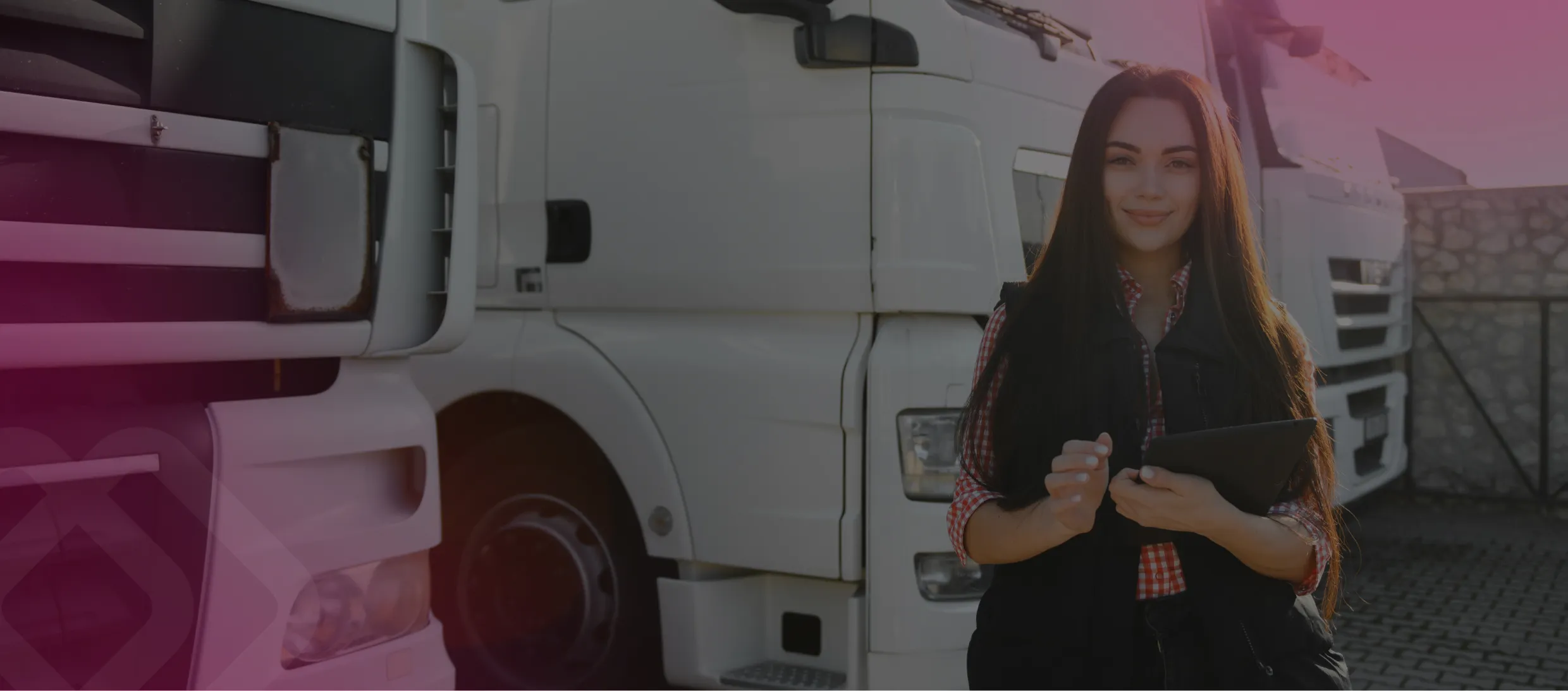 Driver beside a truck cab