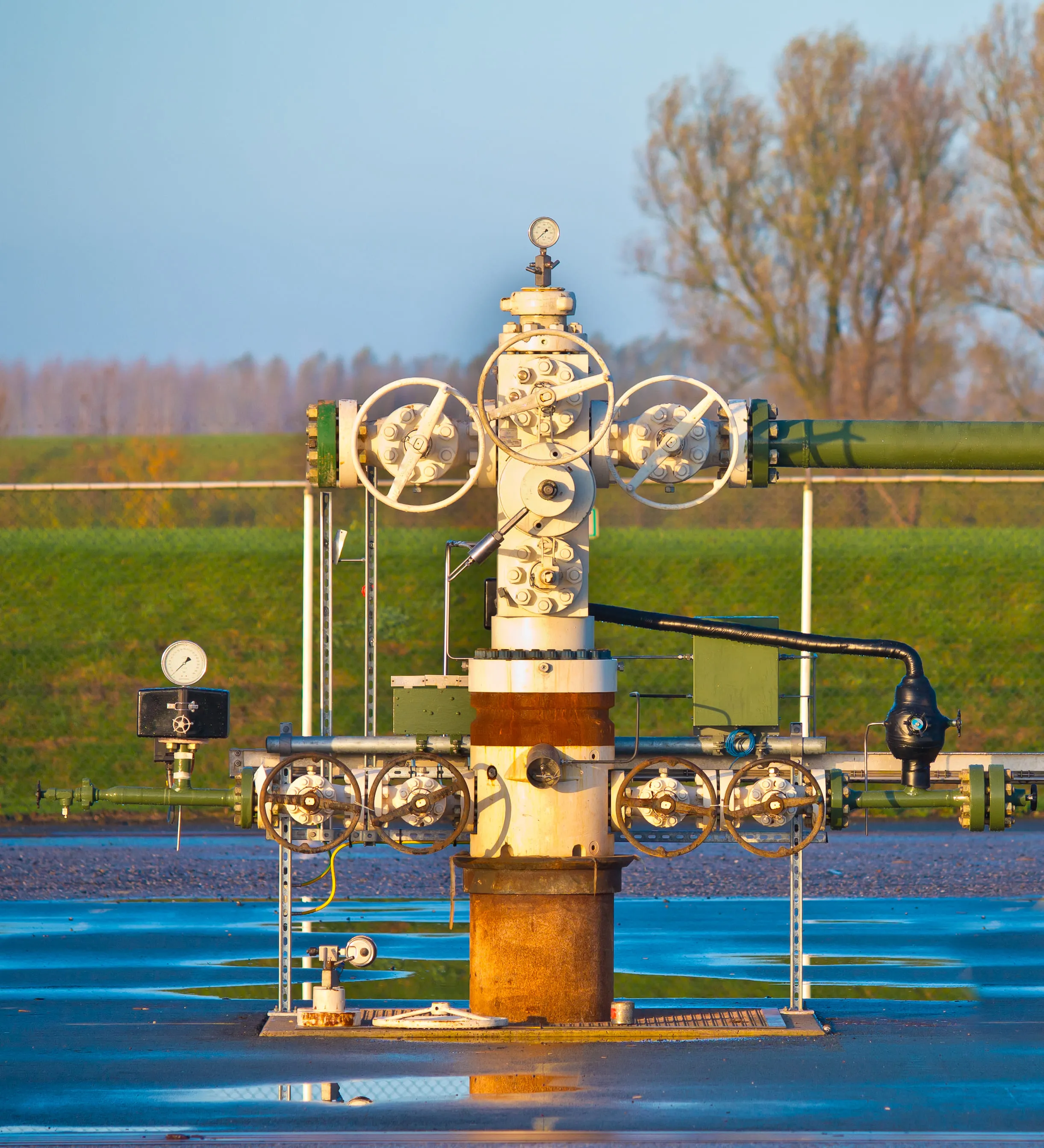 Wellhead equipment in a rural field