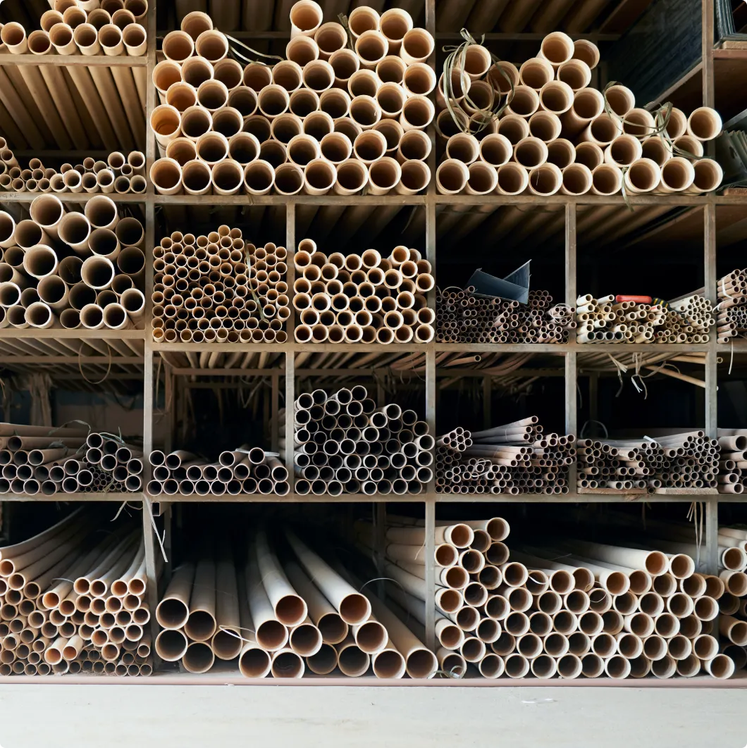 Shelves of pipes and tubes in a plumbers' merchant