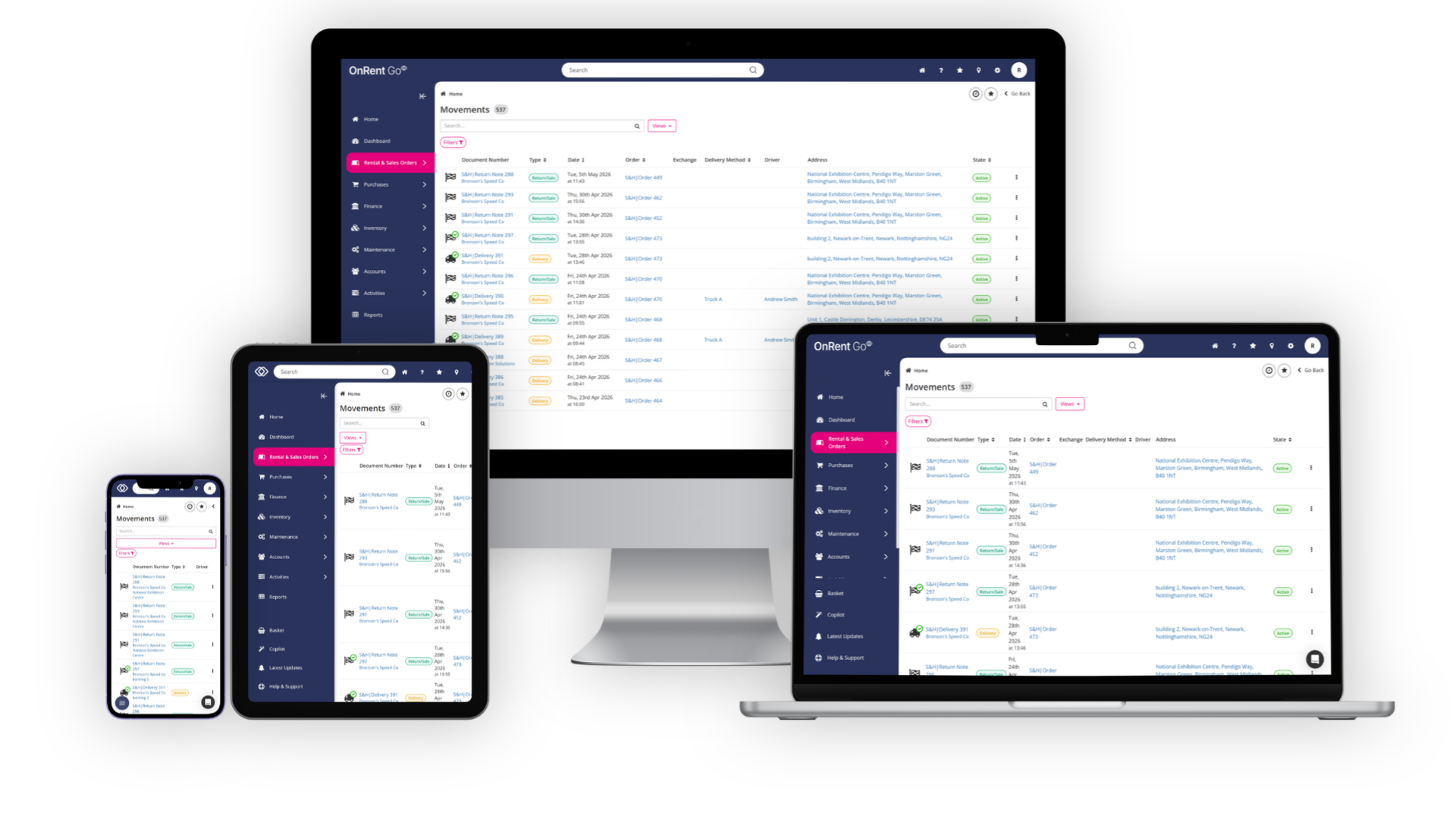 OnRent Go Mockups