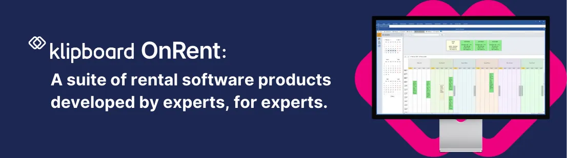 Banner showcasing Klipboard OnRent software range