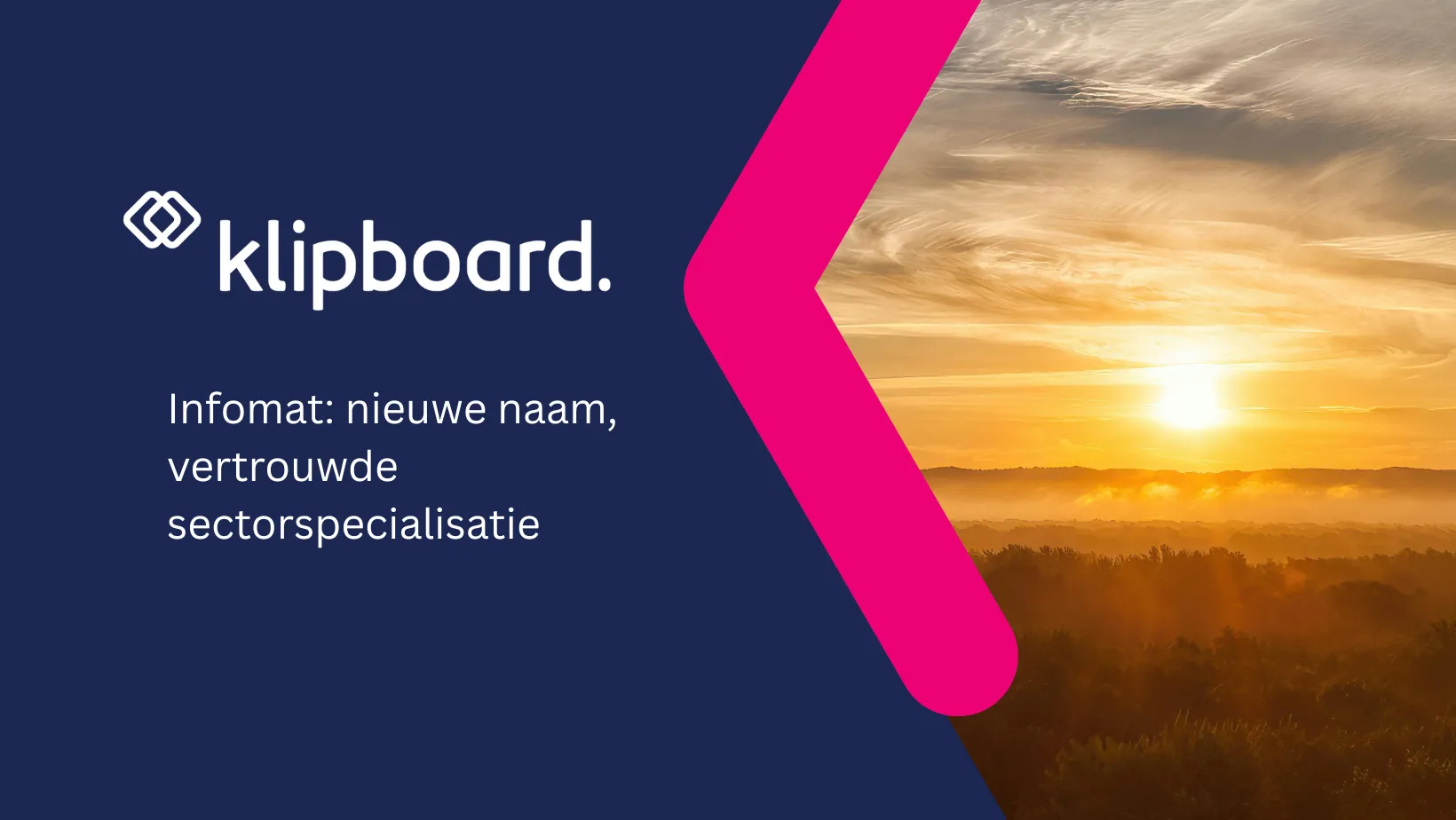 Infomat: nieuwe naam, vertrouwde sectorspecialisatie