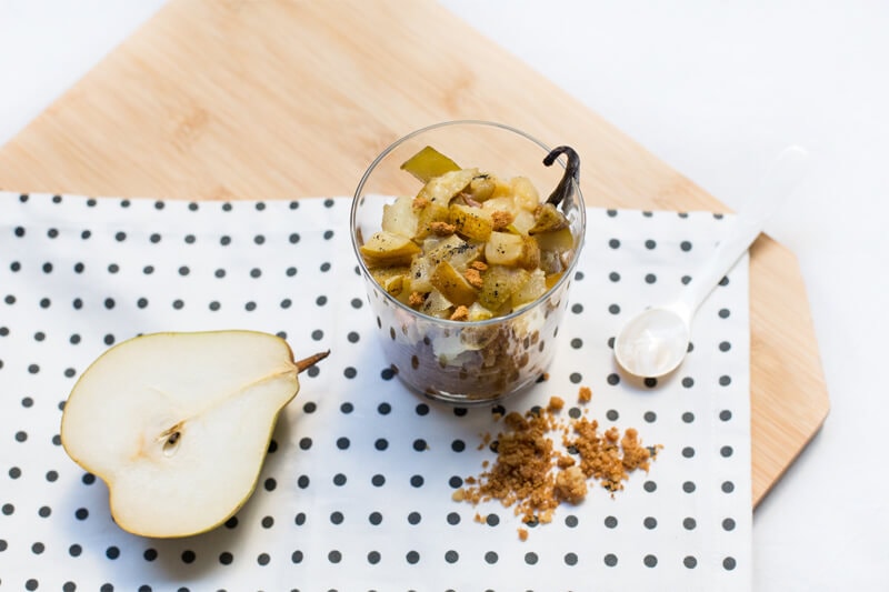 Recette du crumble exquis poire vanille