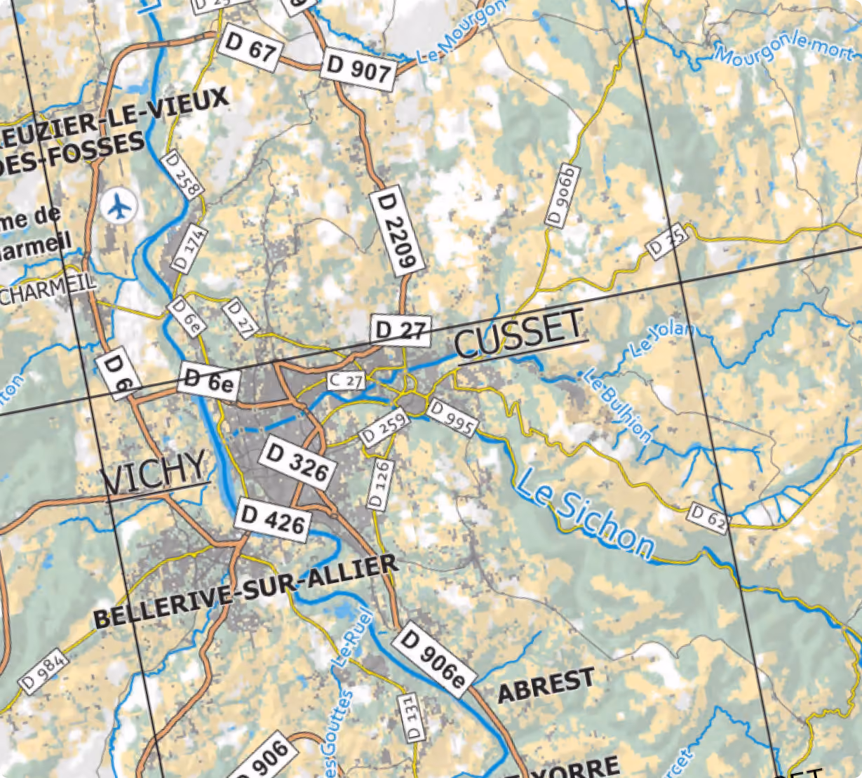 Plateau du jeu Styx : carte du territoire métropolitain utilisée pour la gestion de crise