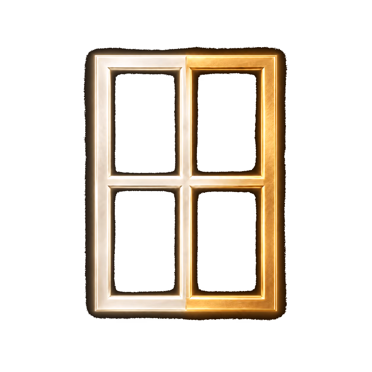 Unique Windows NI logo, which is a picture of a golden window