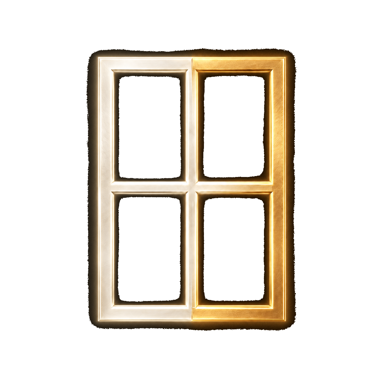 Unique Windows NI logo, which is a picture of a golden window