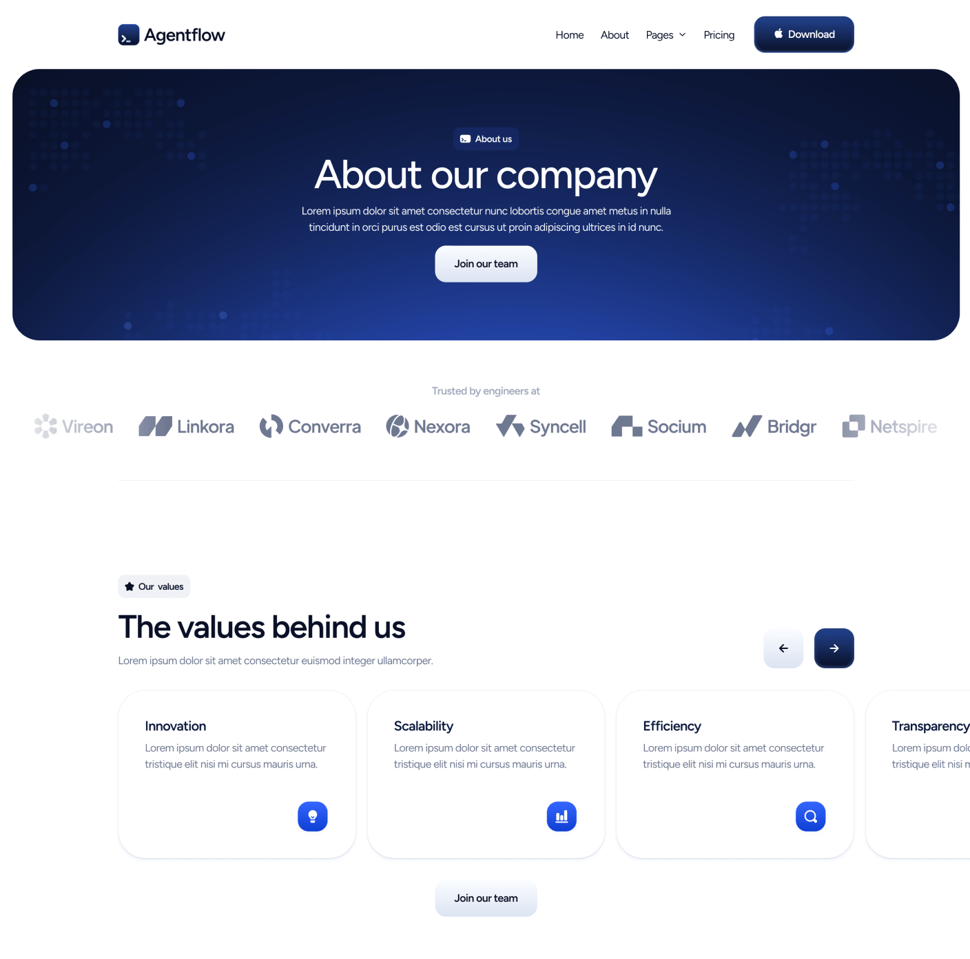 Agentflow - About Page - Terminal AI Webflow Template