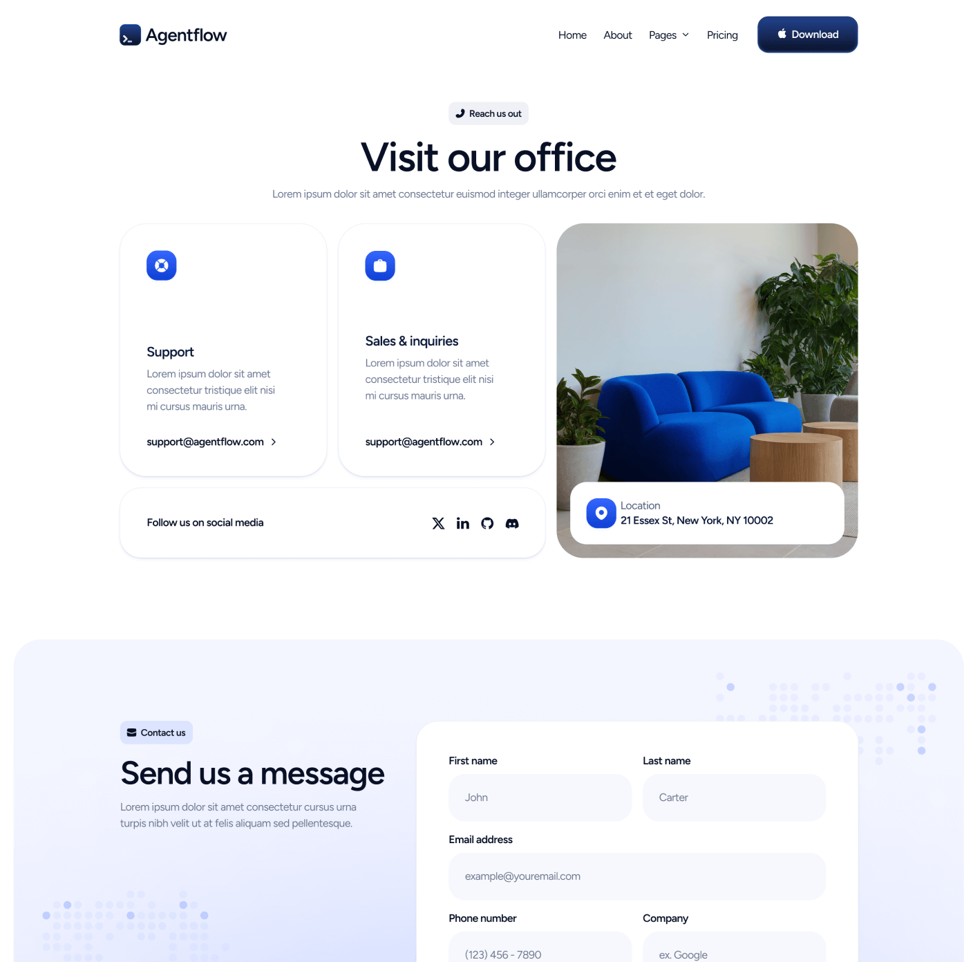 Agentflow - Contact V2 Page - Terminal AI Webflow Template